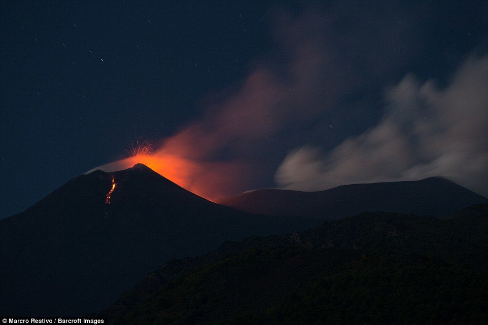 The volcano, the most active in Europe, initially 're-awoke' in late July but sprang into fuller action on Thursday evening