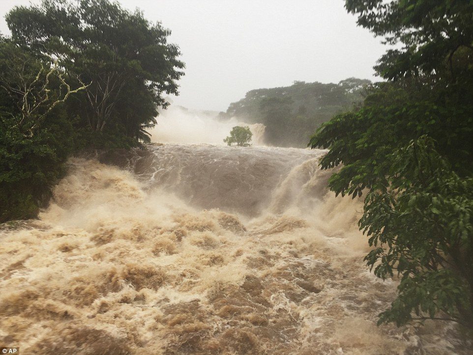 Pictured is flooding at Wailuku River in Hilo