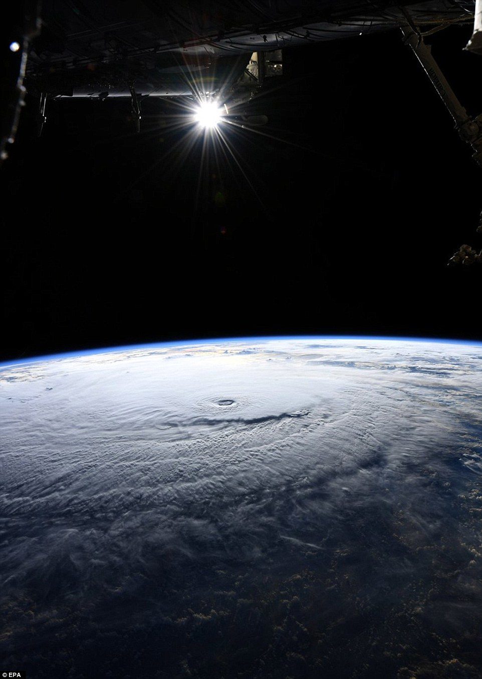 Click to enlarge A handout image made available by NASA on 22 August 2018 and taken by an Expedition 56 crew member from the International Space Station shows Hurricane Lane in the Central Pacific Ocean, near Hawaii, August 22, 2018