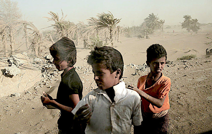 Click to enlarge Homeless kids Yemen
