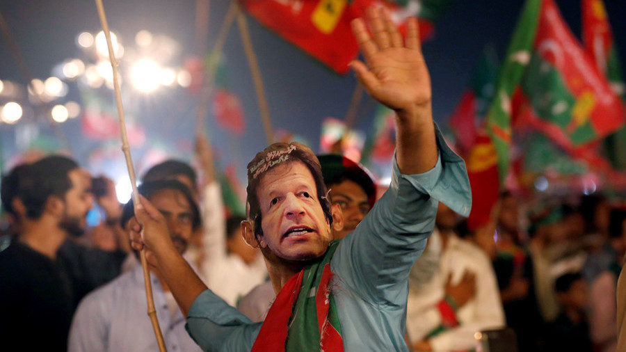 Click to enlarge A supporter of Imran Khan, Karachi, Pakistan, July 22, 2018