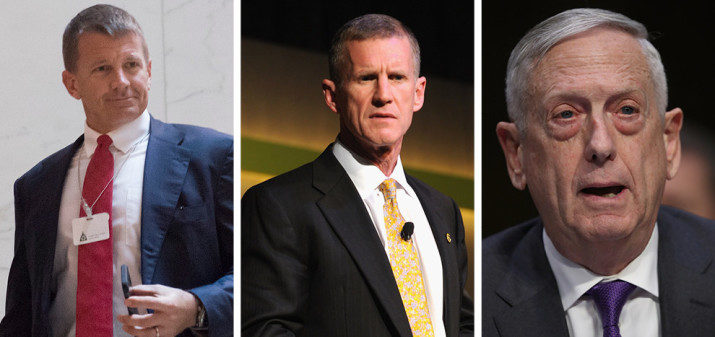 Erik Prince, Stanley McChrystal, and James Mattis