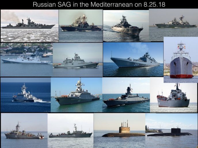 Russia sends largest naval fleet to Mediterranean Sea