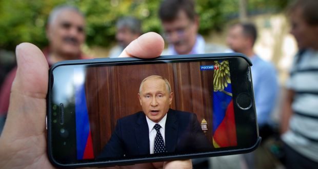 Click to enlarge putin tv address pension reform
