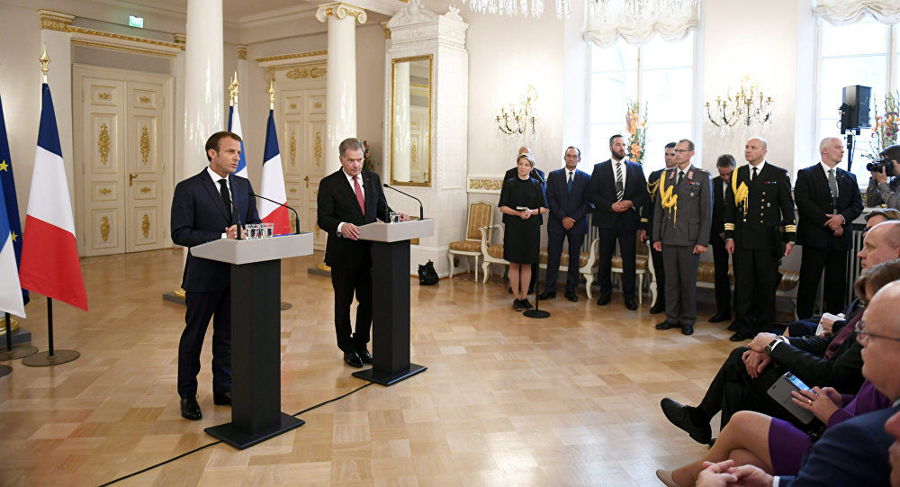 Emmanuel Macron has held talks with his Finnish counterpart Sauli Niinisto