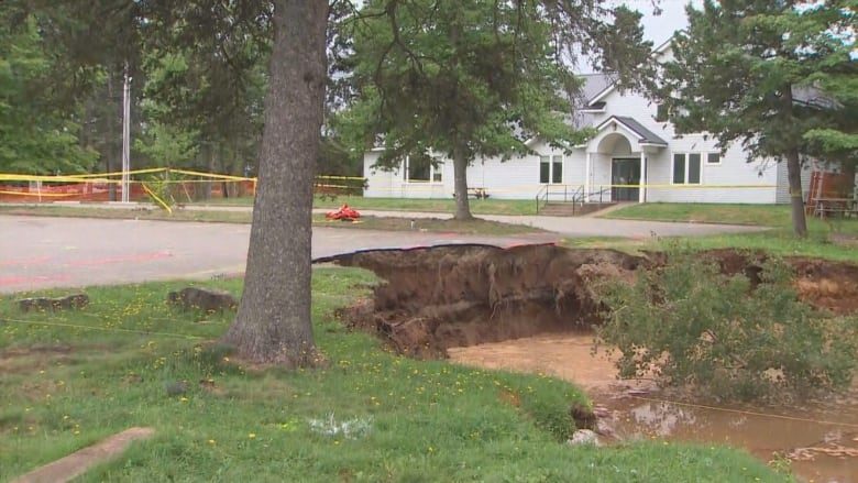 Click to enlarge What started as a small indentation has grown to be more than 30 metres in diameter.