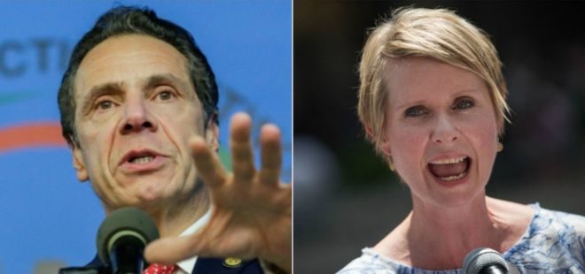 Click to enlarge Andrew Cuomo Cynthia Nixon
