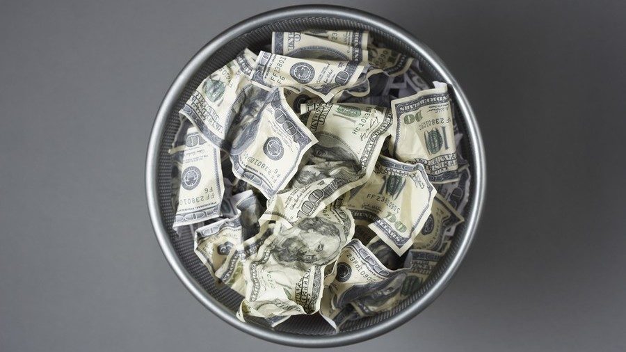 bowl of dollars