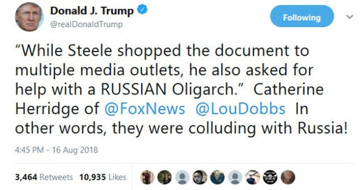 Click to enlarge trump tweet steele russians