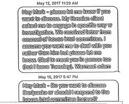 Click to enlarge text message Adam waldman mark warner