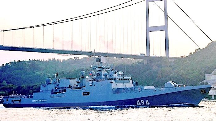 Frigate in Bosporus