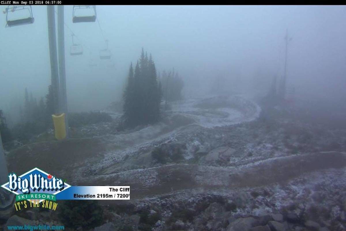 View from Big White Ski Resort’s camera at The Cliff Sept. 3 at 6:57 a.m.