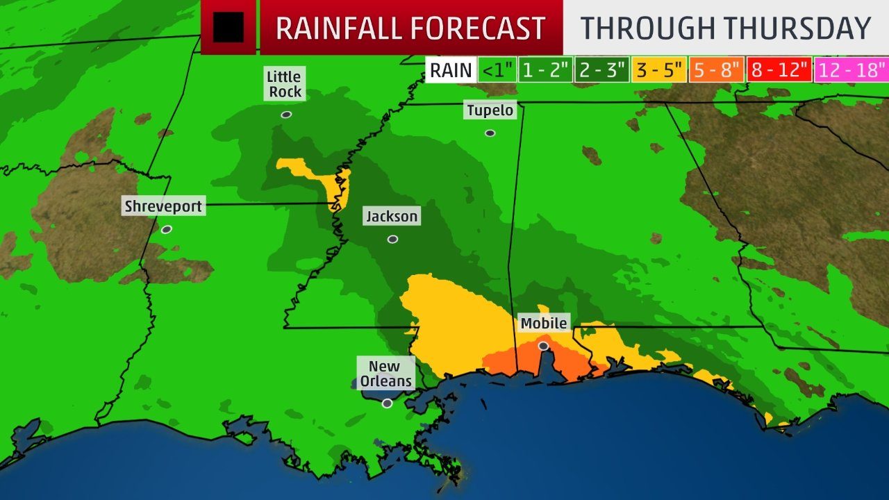 projected rainfall gordon