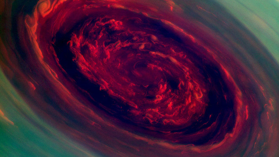 saturn vortex north pole cassini
