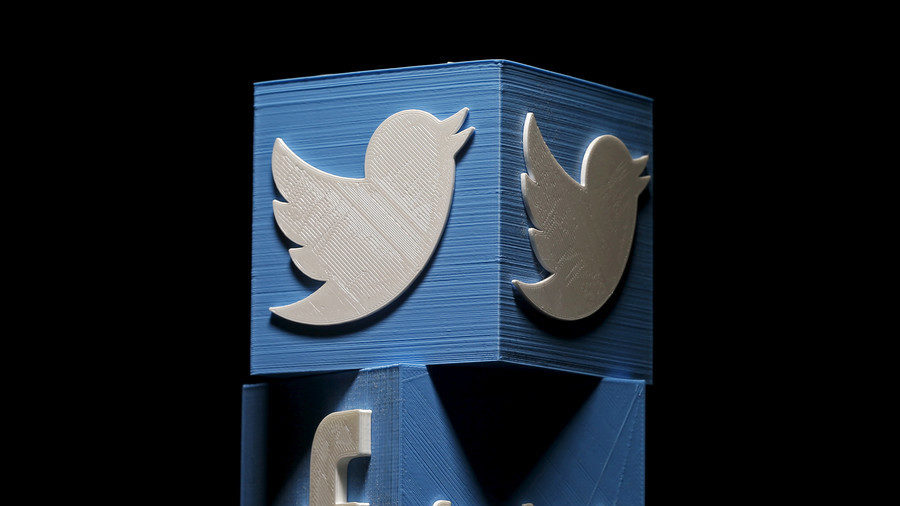 3D-printed Facebook and Twitter logos
