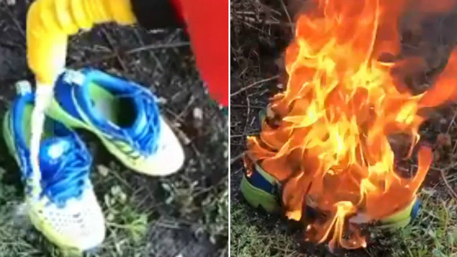 burning Nikes