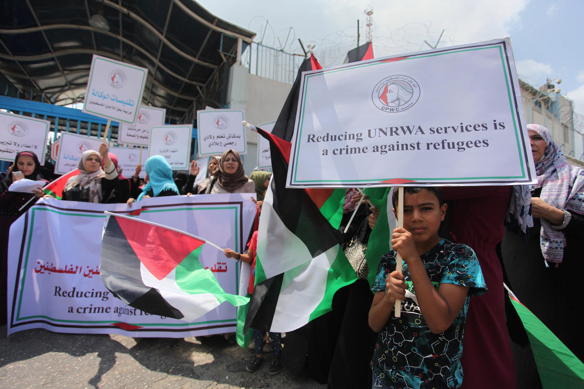 UNRWA protest US aid cuts Palestine
