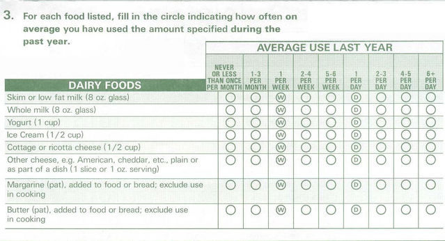food frequency questionnaire