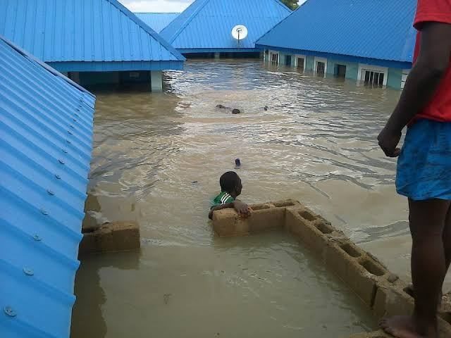 Flooded mini-estate used to illustrate the story