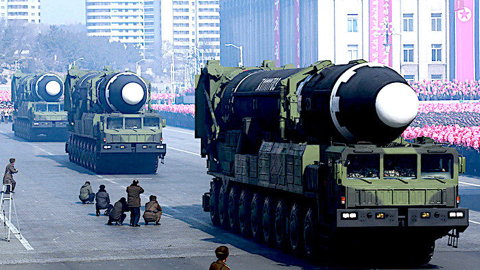 N.K. missiles parade