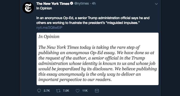 Click to enlarge nytimes tweet trump op ed