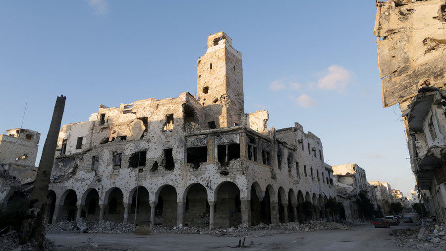 Click to enlarge ruined building Libya