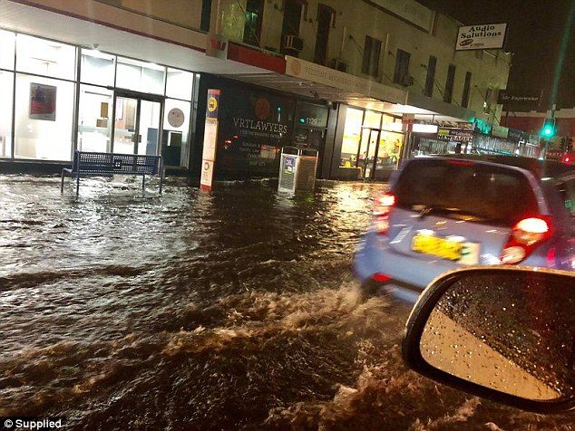 Flooding was captured in Mascot, close to Sydney Airport