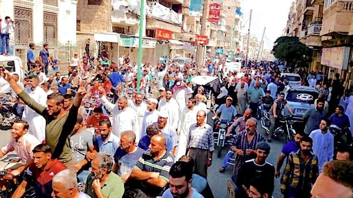 Syrian Protesters Idlib town