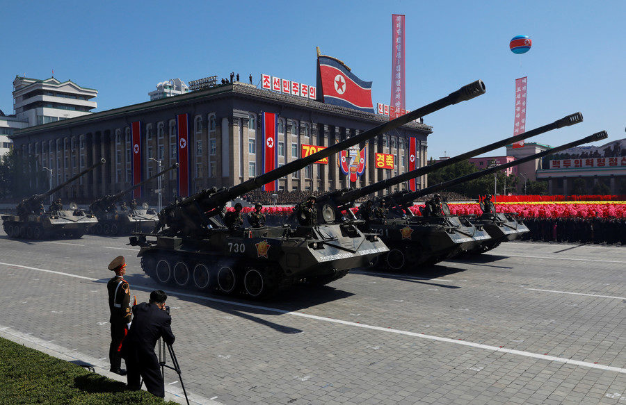 Click to enlarge North Korea military parade