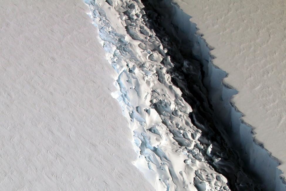 The massive A-68 iceberg originally split from the Larsen C ice shelf in July of 2017.