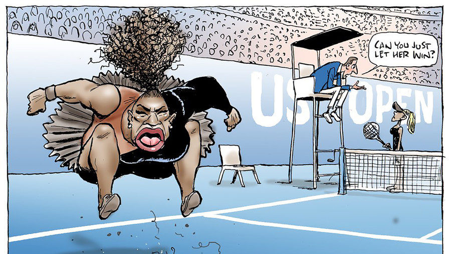 Click to enlarge serena williams tantrum cartoon