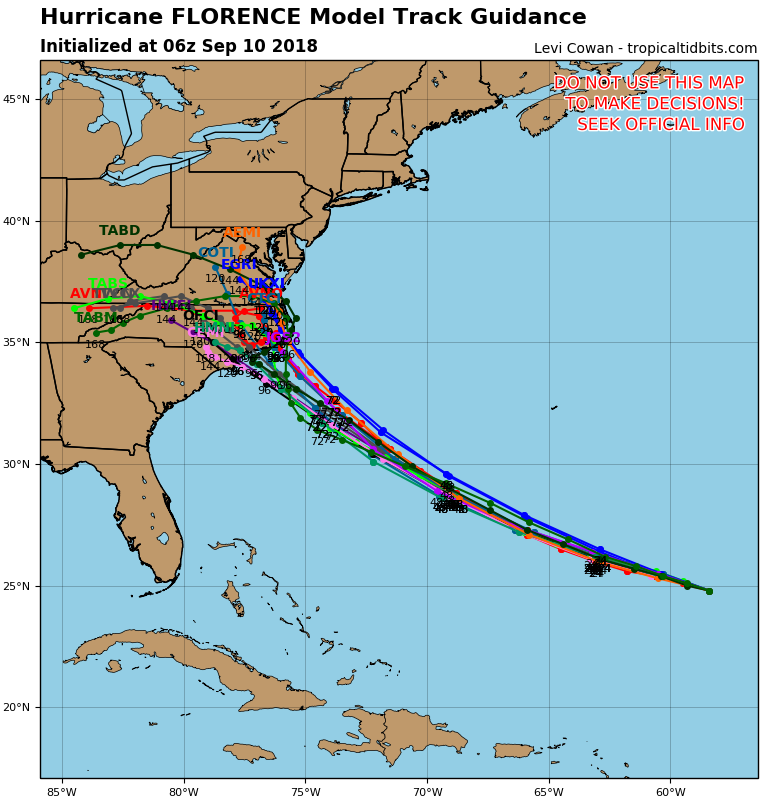 Click to enlarge hurricane florence track