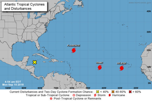 Atlantic Tropical hurricanes Sept 2018