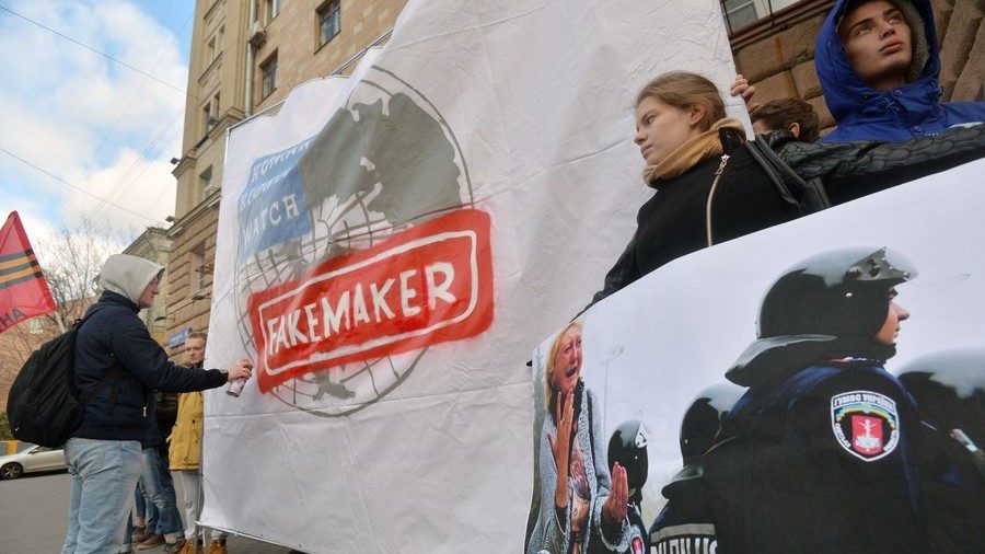 Moscow fake news protesters
