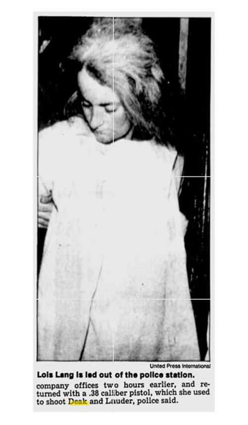 Click to enlarge Lois Lang, assassination Nicholas Deak