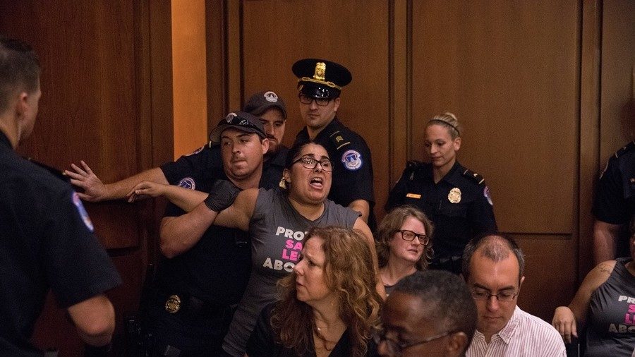 Click to enlarge Kavanaugh hearing protest