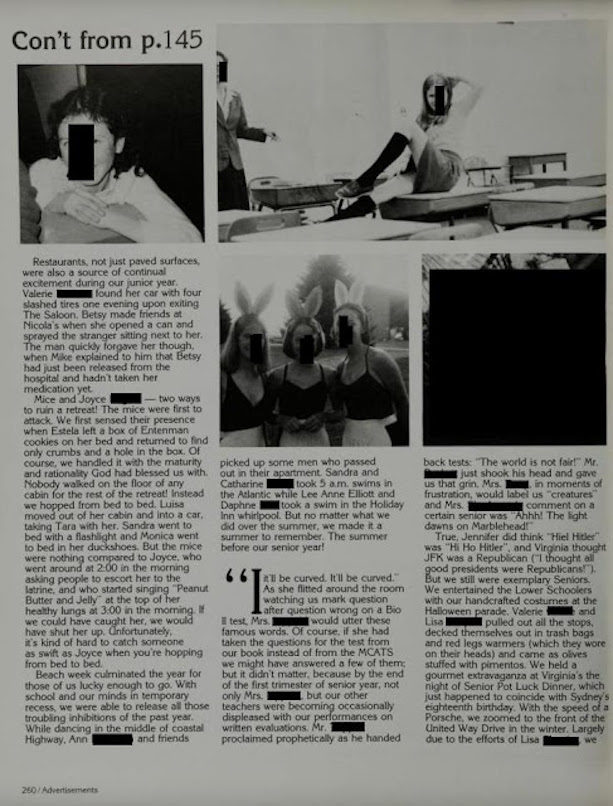 Click to enlarge Kavanaugh accuser Ford HS yearbook