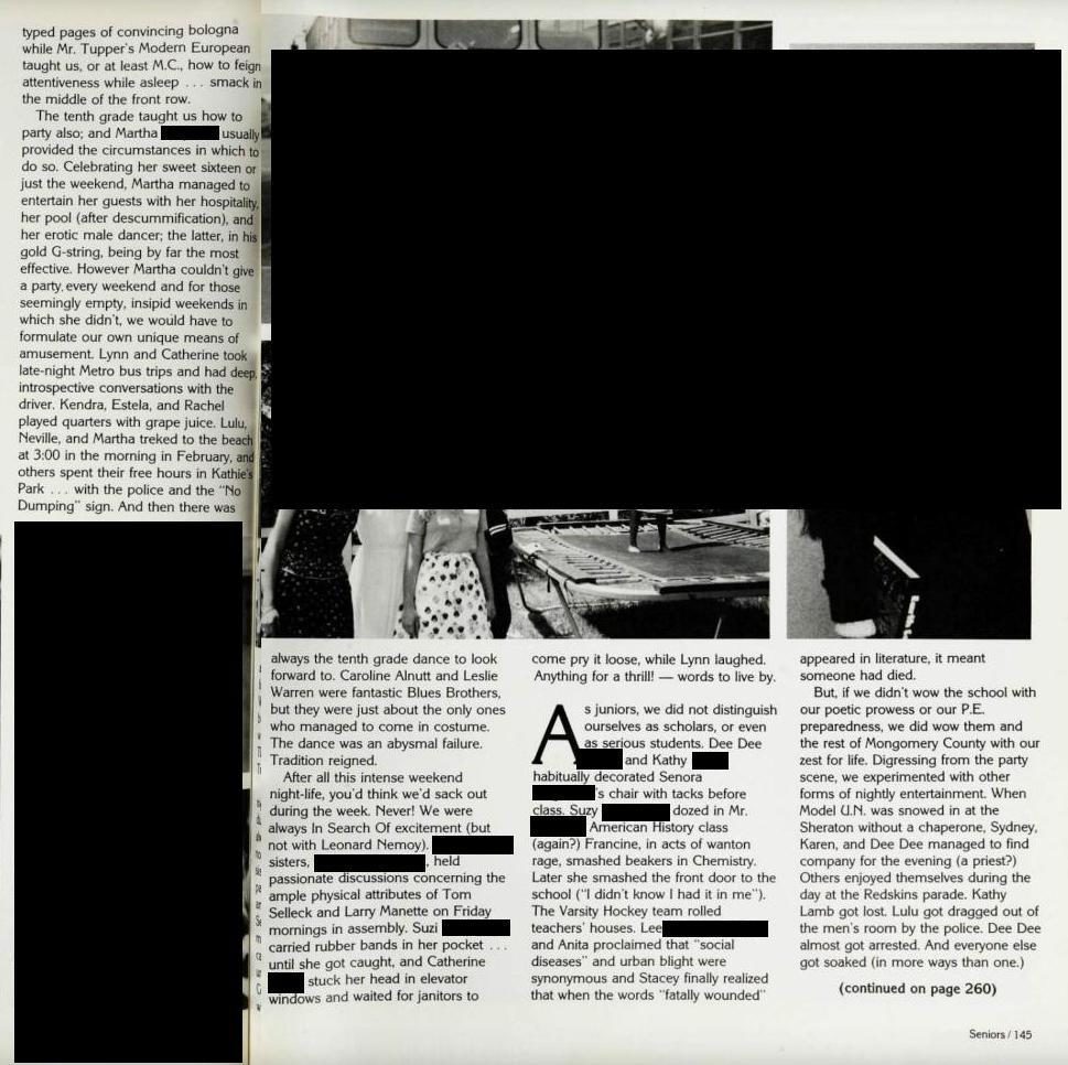 Click to enlarge Blasey-Ford HS yearbook