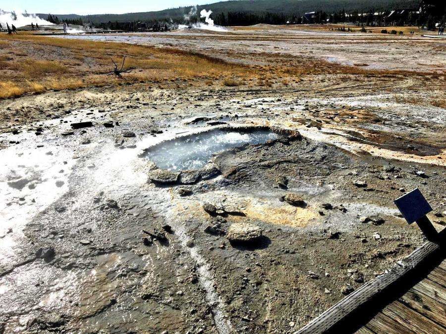 Click to enlarge Ear Spring after an eruption of water and debris on September 15, 2018