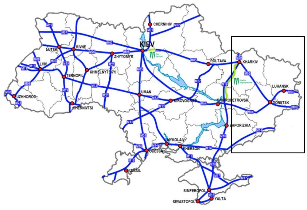main highways Ukraine