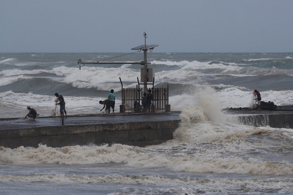 The shoreline of the town of Aparri on the northern Philippine island of Luzon on Friday. Typhoon Mangkhut hit Luzon on Saturday