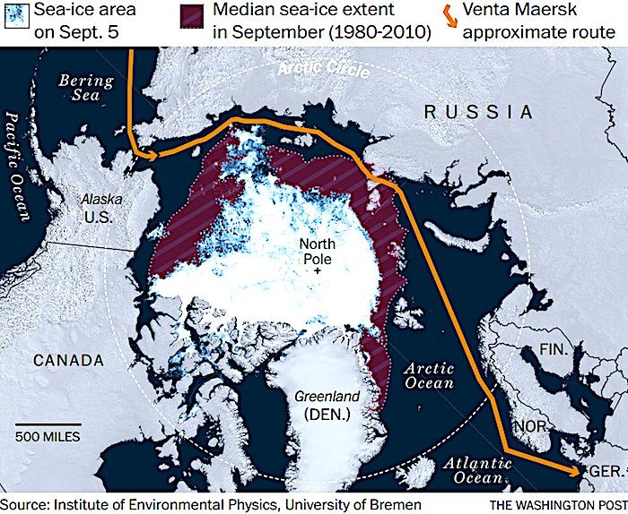 Arctic passage map