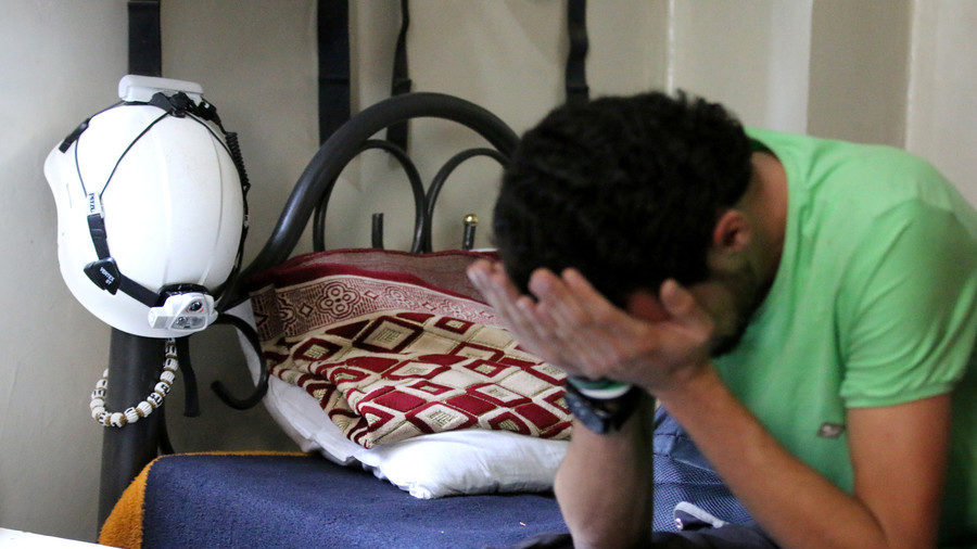A member of the 'White Helmets' in Aleppo
