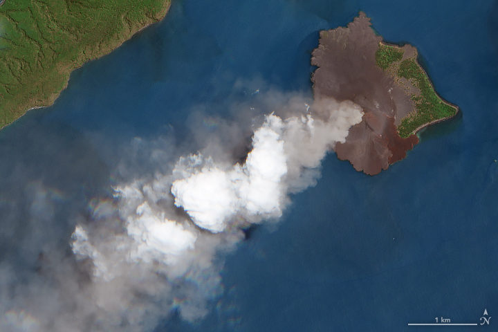 Krakatau Volcano Spewing Smoke