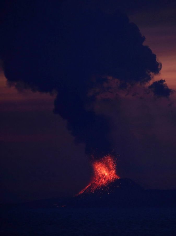 Anak Krakatau erupted 44 times