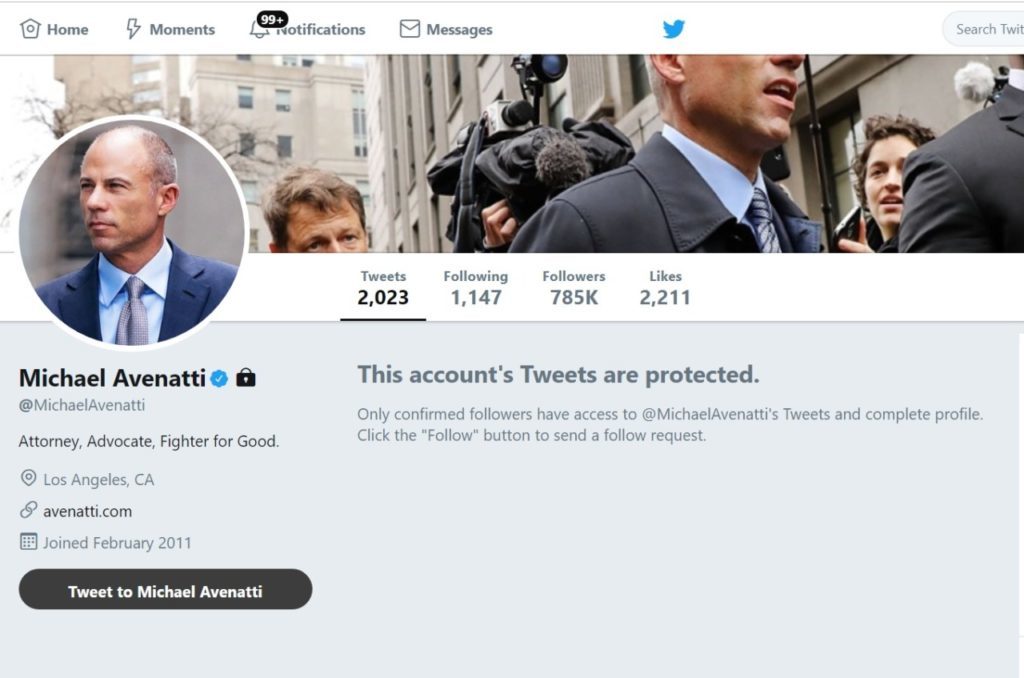 avenatti twitter account