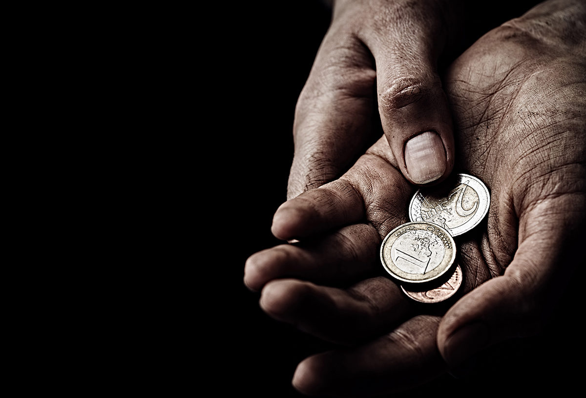coins in hand