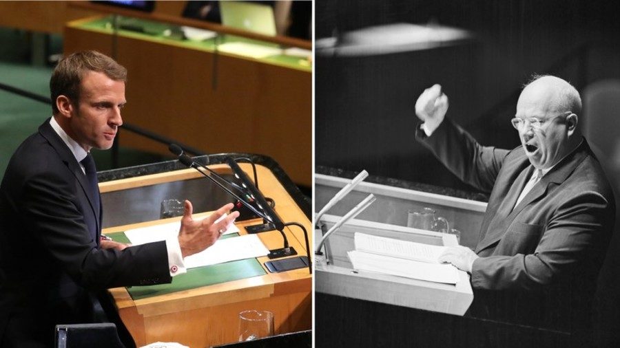 macron and khruschev