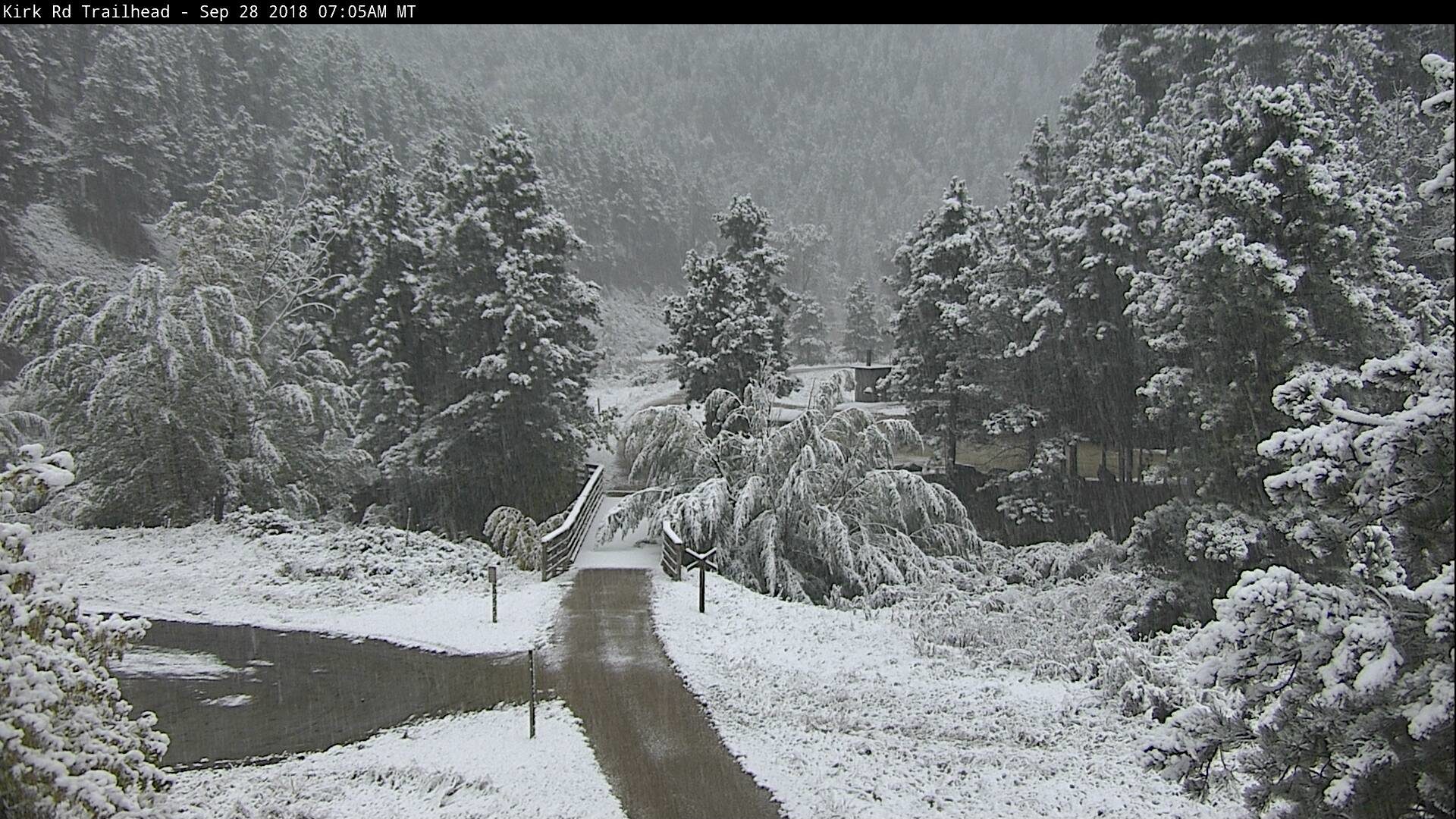Black Hills snow on Friday morning, Sept 28, 2018.