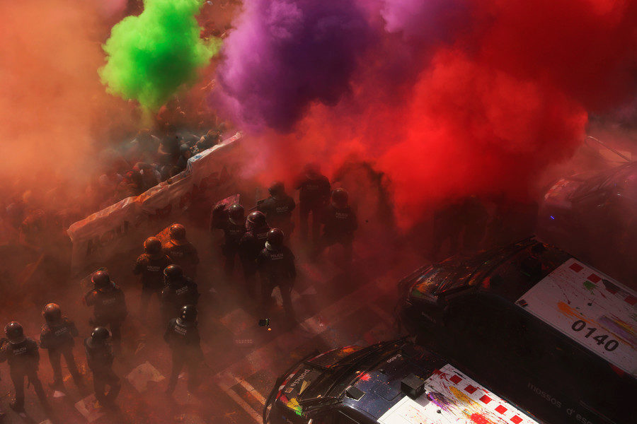 Click to enlarge Protests Barcelona Sept 2018